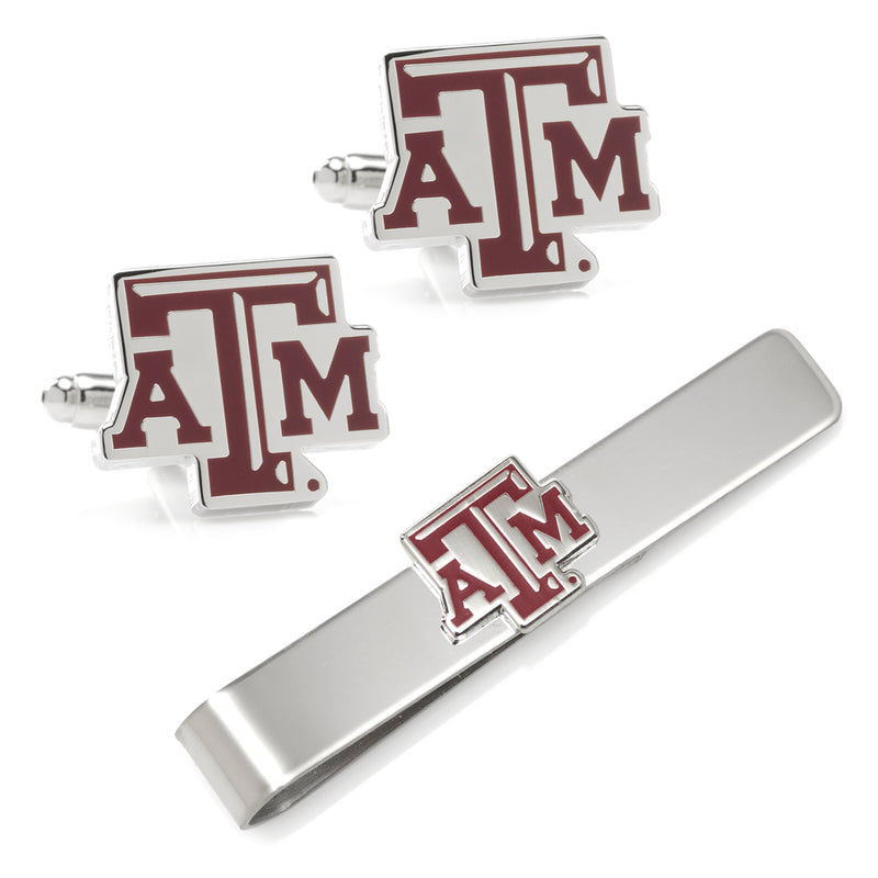 Texas A&M Aggies Cufflinks and Tie Bar Gift Set