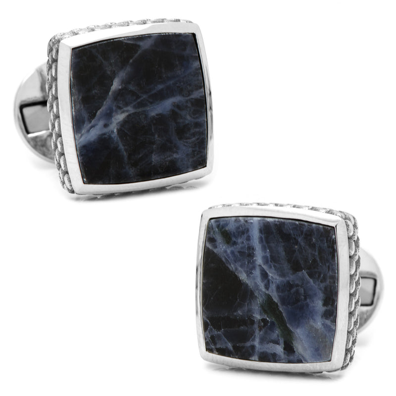 Sterling Classic Scaled Lapis Cufflinks