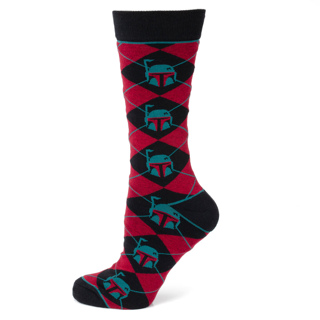 Boba Fett Maroon Argyle Men's Socks