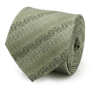 Grogu Outline Stripe Sage Green Men's Tie
