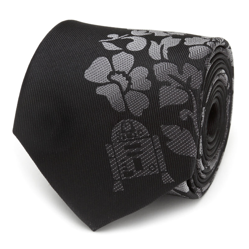 R2D2 Floral Black Men's Tie