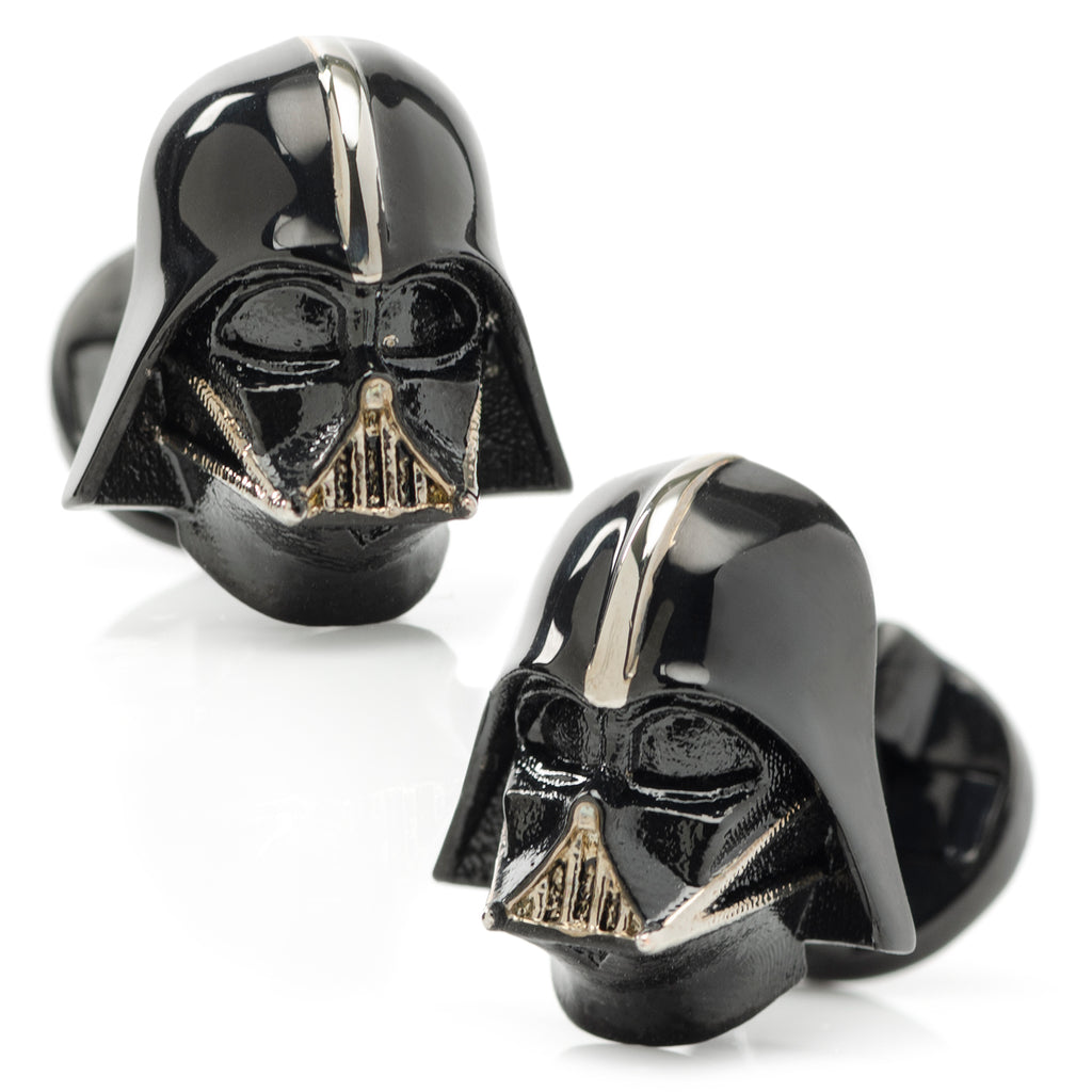 3D Darth Vader Satin Black Cufflinks