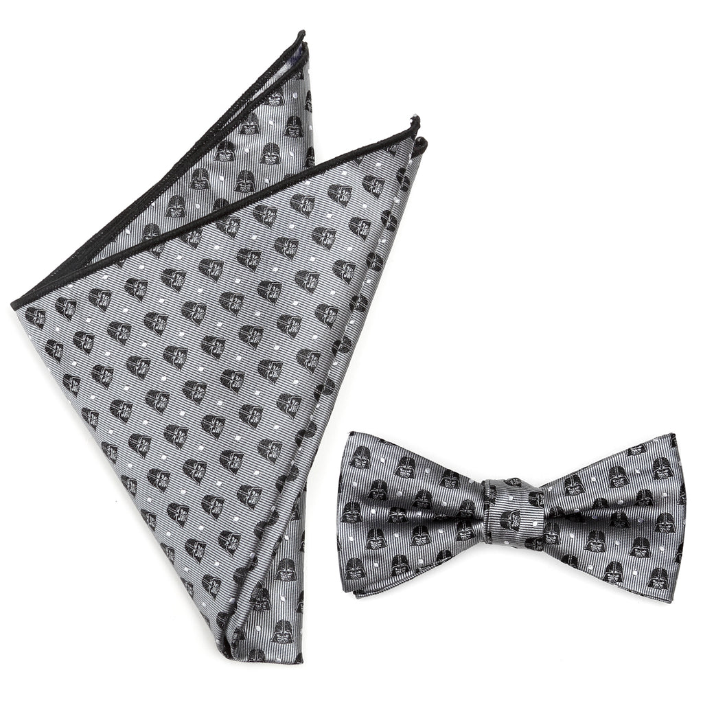 Darth Vader Gray Bow Tie and Pocket Square Gift Set