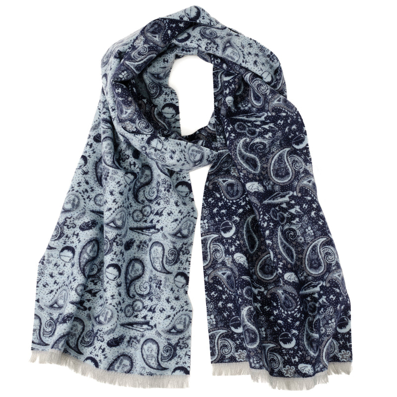 Vader Paisley Blue and Gray Scarf