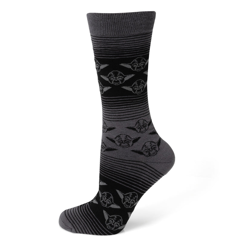 Yoda Black Charcoal Ombre Stripe Socks