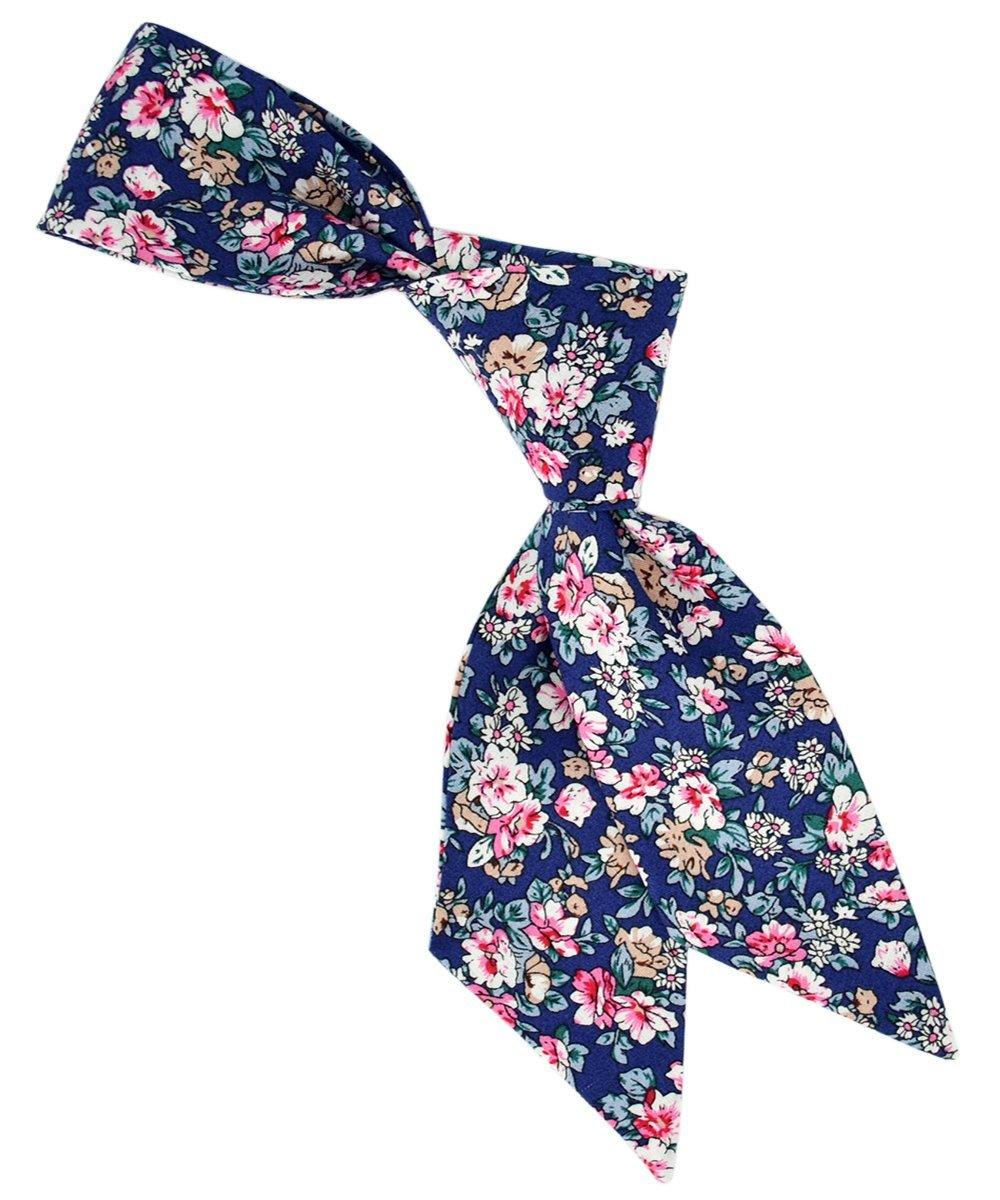 Dark Blue, Pink and Beige Floral Women's Tie Tie Passion Womens Ties - Paul Malone.com