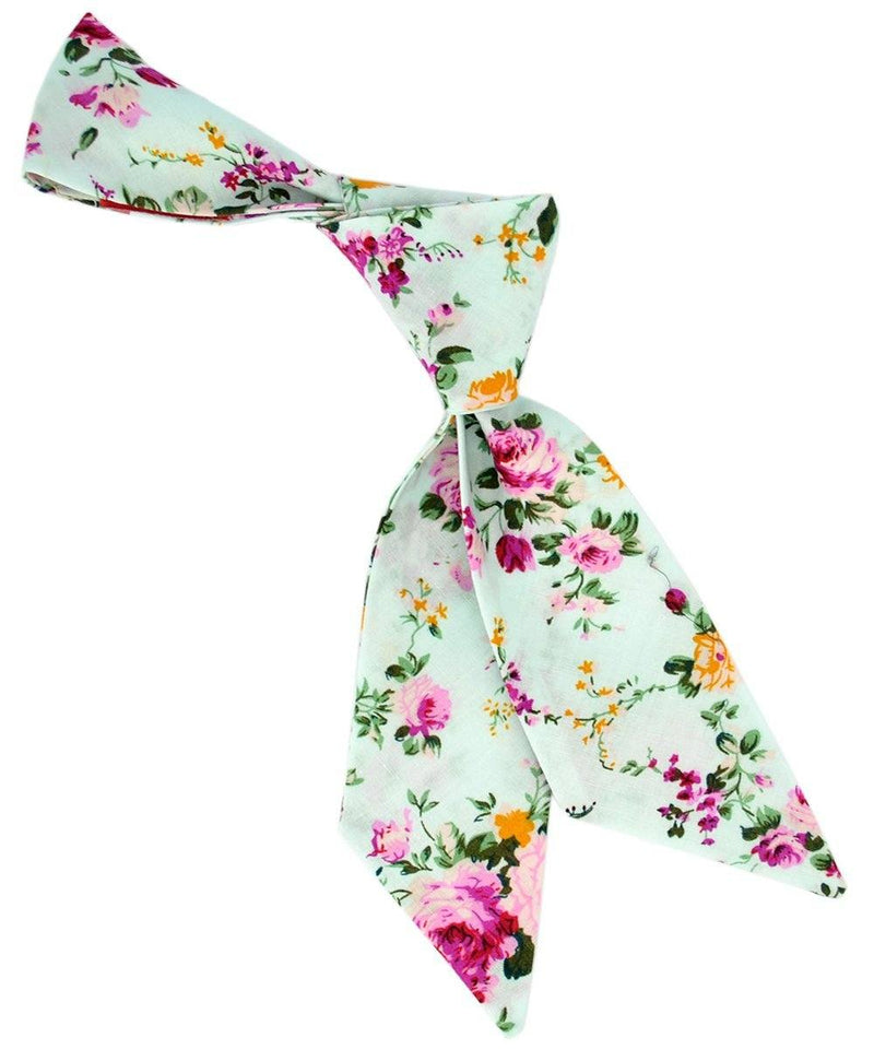 Mint Green and Pink Floral Women's Tie Tie Passion Womens Ties - Paul Malone.com