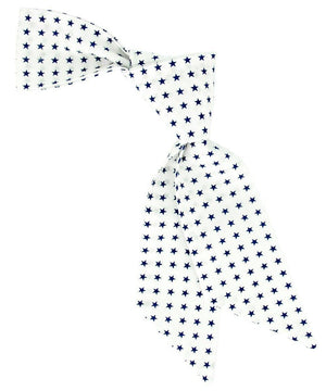 White and Navy Star Pattern Hair Tie Tie Passion Womens Ties - Paul Malone.com