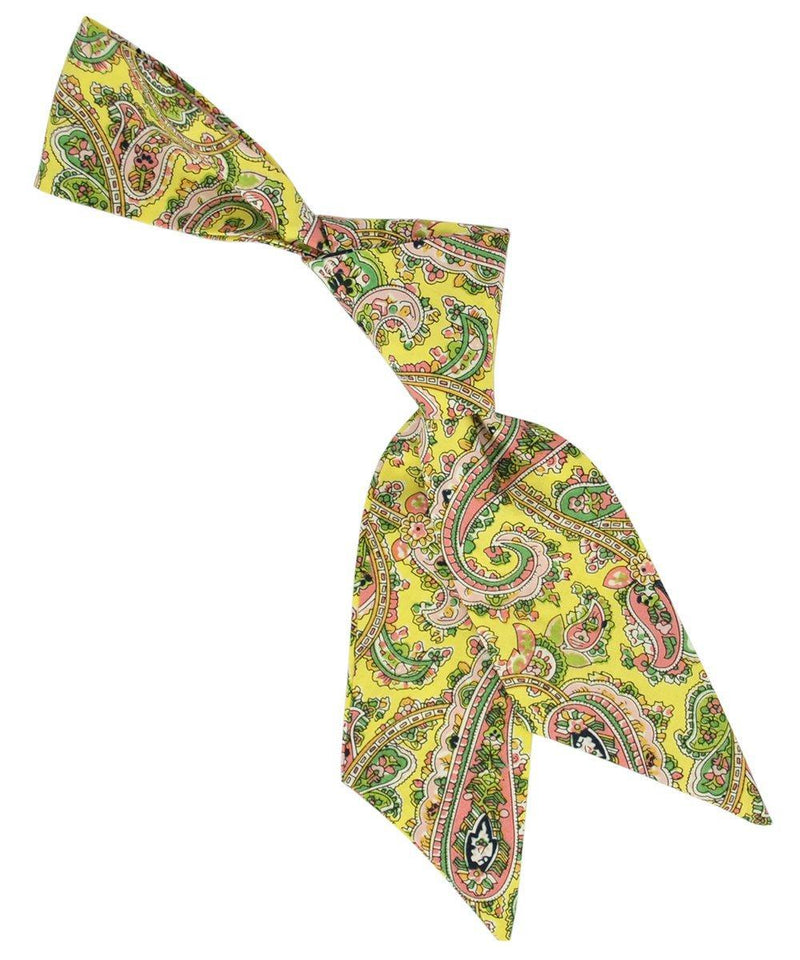 Yellow, Green and Pink Paisley Pattern Hair Tie Tie Passion Womens Ties - Paul Malone.com