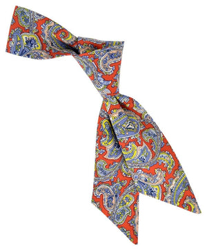 Red, Stonewash and Yellow Paisley Pattern Hair Tie Tie Passion Womens Ties - Paul Malone.com