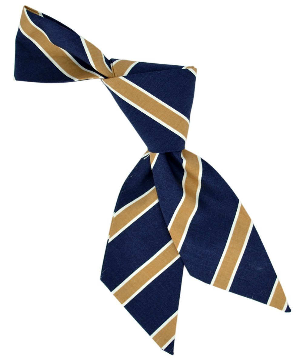 Navy and Beige Striped Women's Tie Tie Passion Womens Ties - Paul Malone.com
