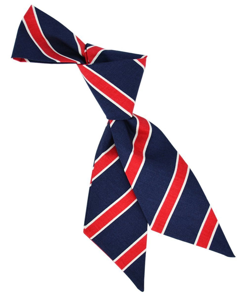 Navy and Tango Red Striped Women's Tie Tie Passion Womens Ties - Paul Malone.com
