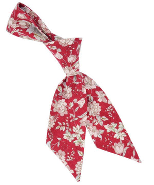 Red and White Floral Hair Tie Tie Passion Womens Ties - Paul Malone.com